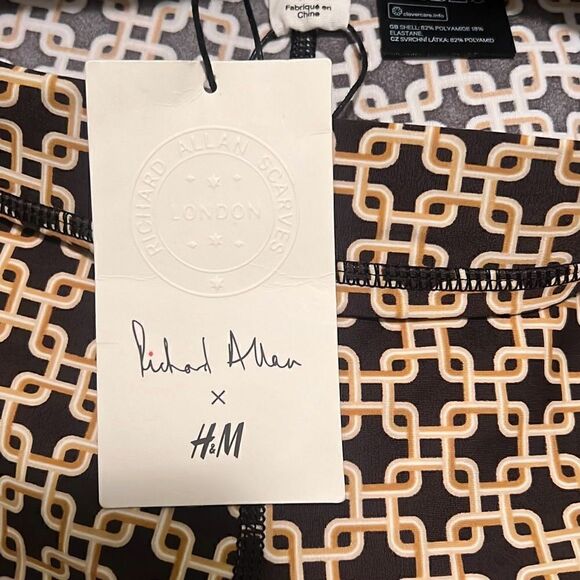 Richard Allan x H&M Women's Brown High Rise Full Length Geometric Leggings - Picture 6 of 6